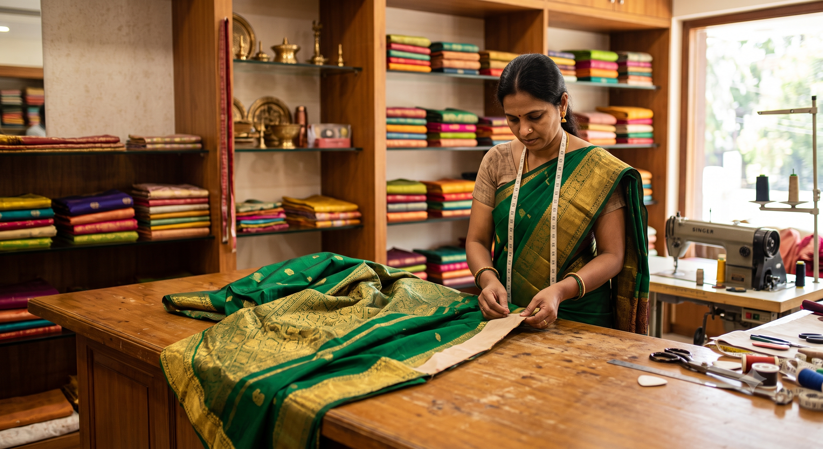 Saree alteration finishing